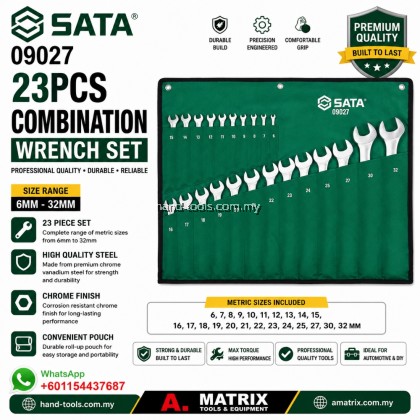 Sata 09027 Combination Wrench Set 23pc, 6mm-32mm, Metric, 7kg, 09027 Sata 09027 Combination Wrench Set 23pc, 6mm-32mm, Metric, 7kg, 09027