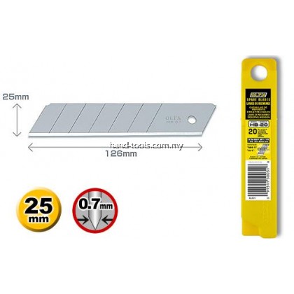 Olfa HB-20 Blades For Model H-1 (20pcs/pack) Olfa HB-20 Blades For Model H-1 (20pcs/pack)