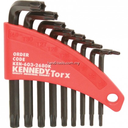 KEN6032680K Kennedy.T8-T40 TAMPER-PROOF TORX KEY SET (9-PCE)