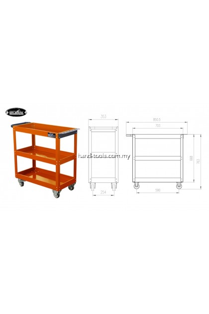 Mr.Mark MK-EQP-0308 3 Level Mechanic Tool Cart Trolley