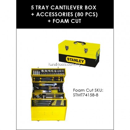 STANLEY STMT74158-8 5 Tray Cantilever Box + 80pcs Accessories STANLEY STMT74158-8 5 Tray Cantilever Box + 80pcs Accessories