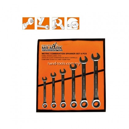 MR.MARK MK-TOL-11195M 6 PCS RATCHET WRENCH SET 8-19MM MR.MARK MK-TOL-11195M 6 PCS RATCHET WRENCH SET 8-19MM