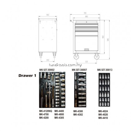 MR.MARK MK-SET-0304 118 PCS 3-DRAWER TROLLEY TOOLS SET (3 DRAWER WITH TOOLS) MR.MARK MK-SET-0304 118 PCS 3-DRAWER TROLLEY TOOLS SET (3 DRAWER WITH TOOLS)