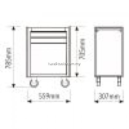 MR.MARK MK-SET-0386 44 PCS 3-DRAWER TROLLEY TOOLS SET (2 DRAWER WITH TOOLS)