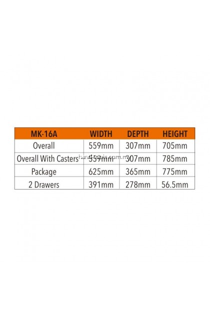 MR.MARK MK-EQP-0316-BLK CHEST AND ROLLER CABINET