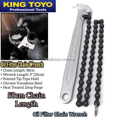 KingToyo KTOF-30160 (Handle Length: 9" & Chain Length: 22") Oil Filter Chain Wrench KingToyo KTOF-30160 (Handle Length: 9" & Chain Length: 22") Oil Filter Chain Wrench