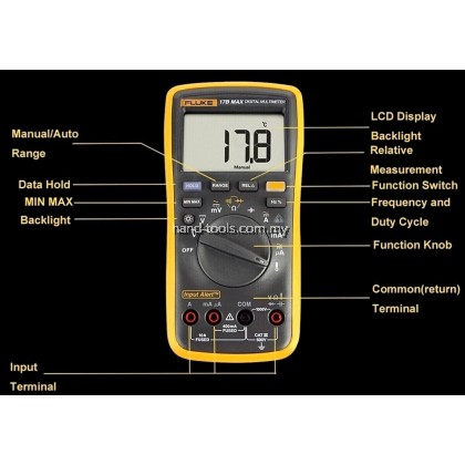 Fluke 17B MAX-01 Digital Multimeter; Capacitance range: 2000uF