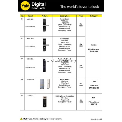 YALE DIGITAL DOOR LOCK 