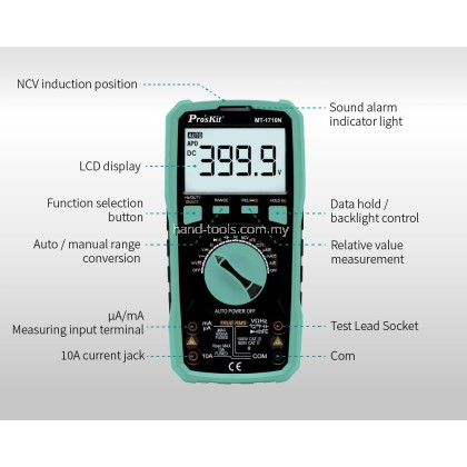 PROSKIT MT-1710N 3-3/4 True-RMS Auto Range Multimeter PROSKIT MT-1710N 3-3/4 True-RMS Auto Range Multimeter