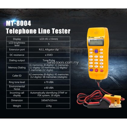MT-8004 PROSKIT Telephone Line Tester MT-8004 PROSKIT Telephone Line Tester