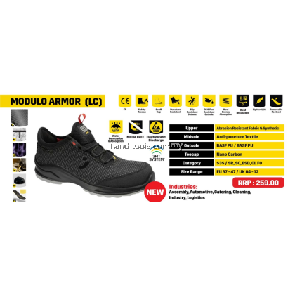 SAFETY JOGGER Modulo Armor S3 Lightweight Safety Shoes ESD Kasut Keselamatan Slip Resistant SIRIM