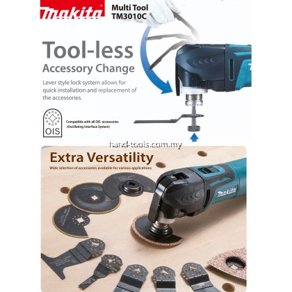 MAKITA TM3010CX6 Multi Tool Machine 320W Oscillating Multi Cutter TM3010 MAKITA TM3010CX6 Multi Tool Machine 320W Oscillating Multi Cutter TM3010