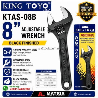 kingtoyo ktas-08b 8inch black finished Adjustable wrench kingtoyo ktas-08b 8inch black finished Adjustable wrench