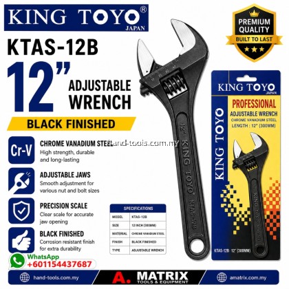 kingtoyo ktas-12b 12inch black finished Adjustable wrench kingtoyo ktas-12b 12inch black finished Adjustable wrench