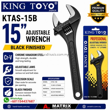 kingtoyo ktas-15b 15inch black finished Adjustable wrench kingtoyo ktas-15b 15inch black finished Adjustable wrench