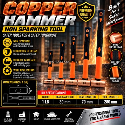 Merwin 66-CP110 1LBS COPPER HAMMER Fiberglass Handle 